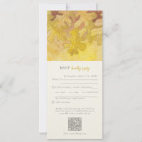 Autumn Oak Leaves Wedding RSVP QR Code