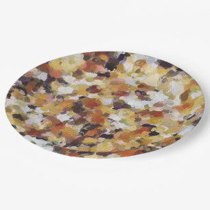 Autumn Oil Abstract Paper Plate