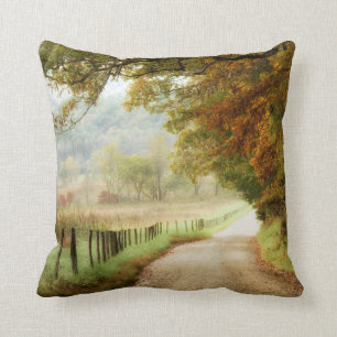 Autumn on a Country Road Cushion