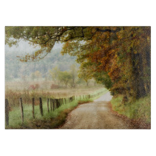 Autumn on a Country Road Cutting Board