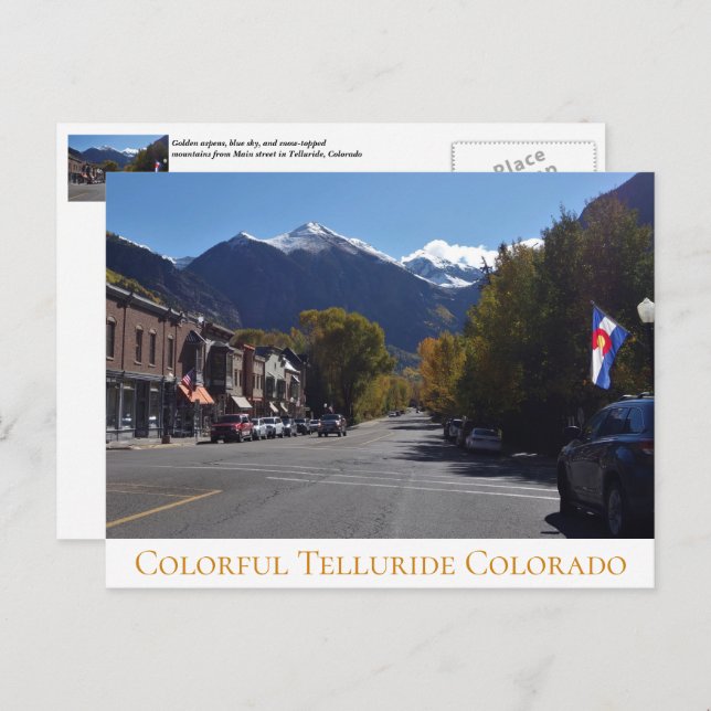 Autumn on Main in Colourful Telluride Colorado Postcard (Front/Back)