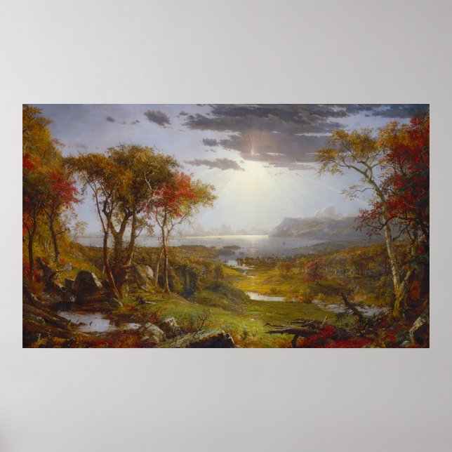 Autumn On the Hudson River by Francis Cropsey Poster (Front)