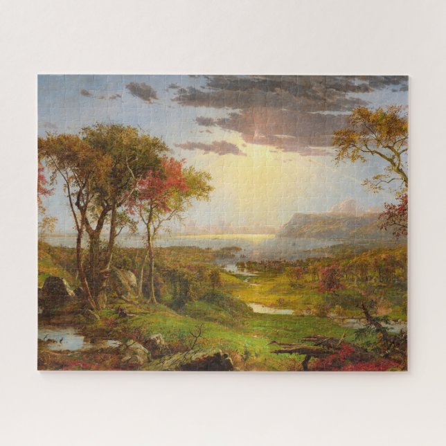 Autumn, On the Hudson River by Jasper F. Cropsey Jigsaw Puzzle (Horizontal)