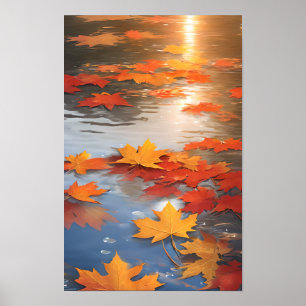 Autumn on the lake poster