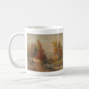 Autumn on the Lehigh Chromolithograph 1882 Coffee Mug