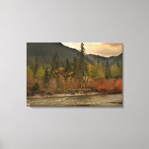 Autumn on the river canvas print