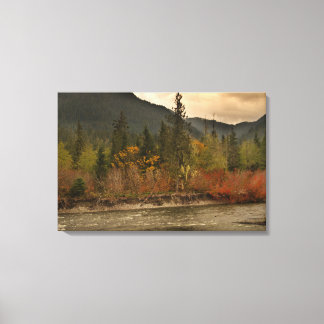 Autumn on the river canvas print