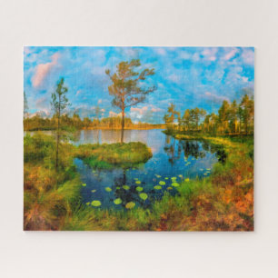 Autumn on the river jigsaw puzzle
