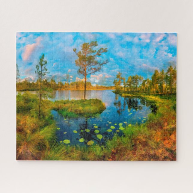 Autumn on the river jigsaw puzzle (Horizontal)