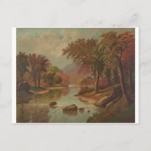 Autumn on the Wissahickon Lithograph 1880