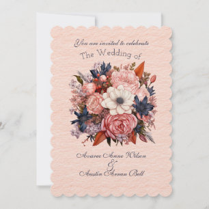 Autumn Orange Black Pink Invitation