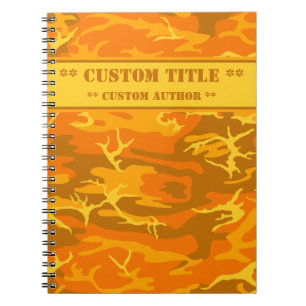Autumn Orange Camo Notebook w/ Title/Author Block