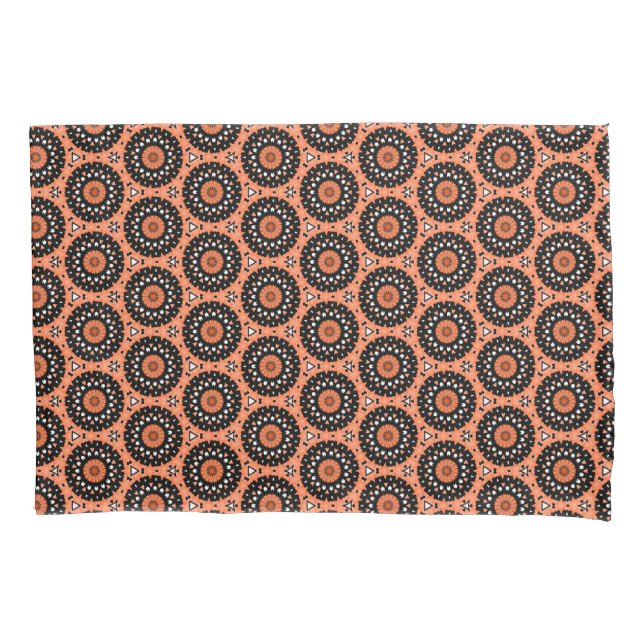 Autumn Orange Floral Pillowcase (Front-Left)