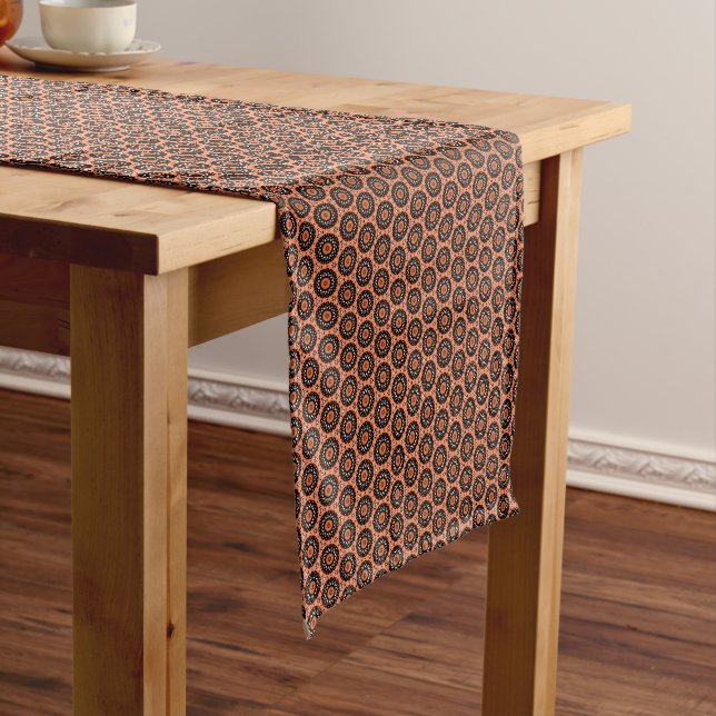 Autumn Orange Floral Short Table Runner (In Situ)