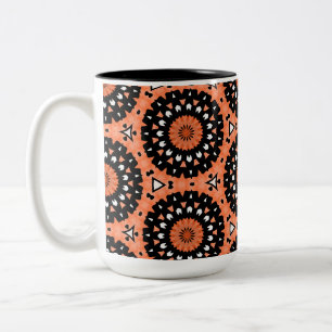 Autumn Orange Floral Two-Tone Coffee Mug