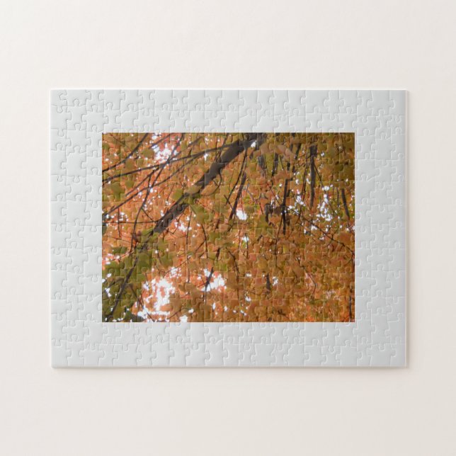 Autumn orange golden leaves jigsaw puzzle (Horizontal)
