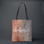 Autumn Orange Grey Watercolor Bridesmaid Monogram Tote Bag<br><div class="desc">Autumn Orange Grey Watercolor Simple & Modern Design. Perfect for Fall or Winter Wedding Monogram Bridesmaid tote bags With trendy Hand Lettered Script font! ~ Check my shop to see the entire wedding collection with this design!</div>