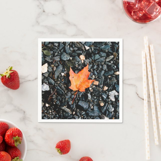 Autumn Orange Leaf Napkin (Insitu)