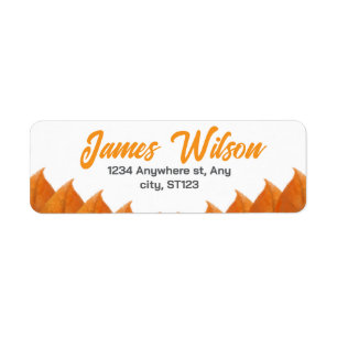 Autumn Orange Leaves Minimal Address Labels