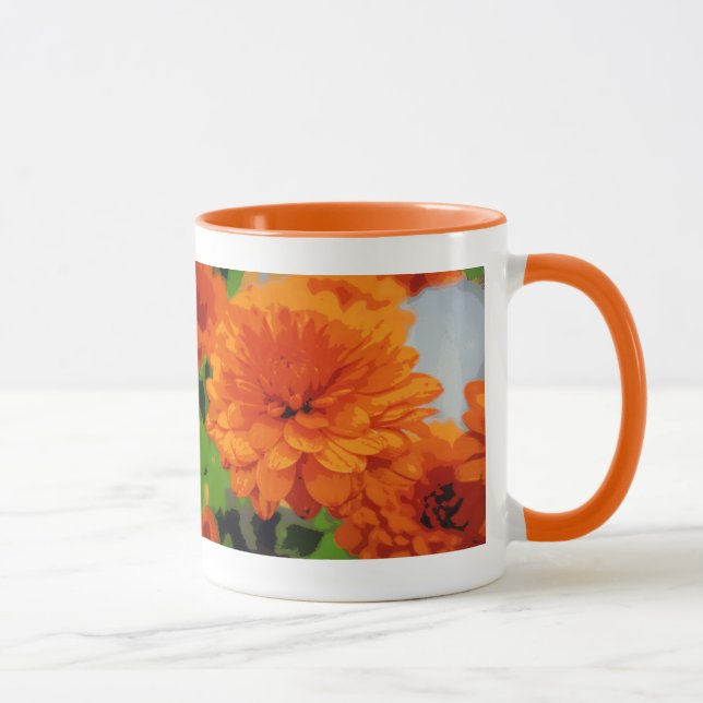 Autumn Orange Mums Beverage Mug (Right)