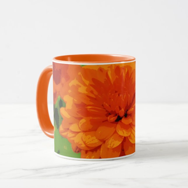 Autumn Orange Mums Beverage Mug (Front Left)