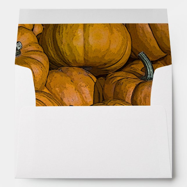Autumn Orange Pumpkins Envelope (Back (Bottom))