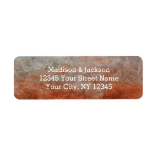Autumn Orange Rust Grey Wedding Return Address