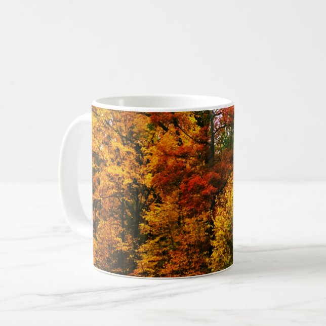 Autumn Orange Trees Coffee Mug (Front Left)