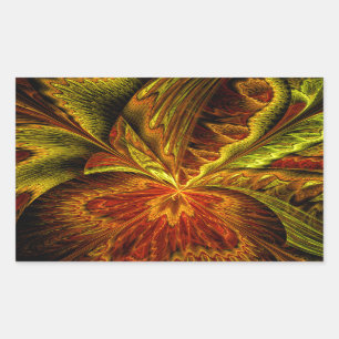 Autumn Orchid Abstract Fractal Art Rectangular Sticker