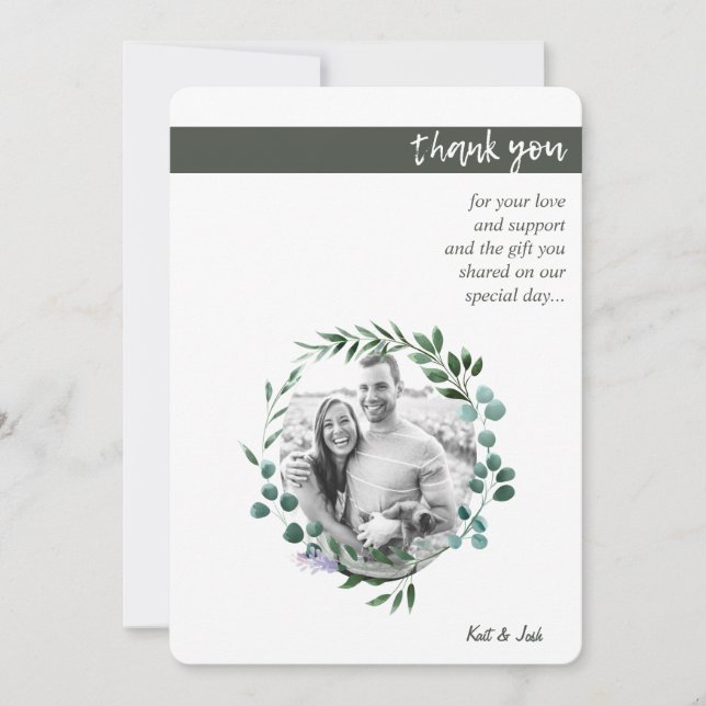 Autumn Oval Wreath Thank You Card (Front)