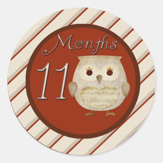 Autumn Owl 11 Months Sticker (Front)