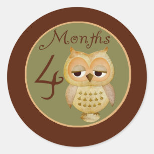 Autumn Owl 4 Months Sticker