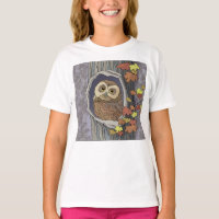 Autumn Owl and Fall Colours   T-Shirt