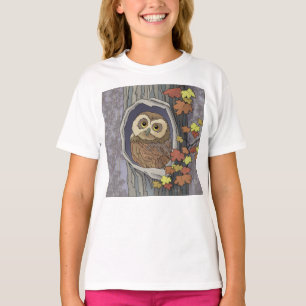 Autumn Owl and Fall Colours   T-Shirt