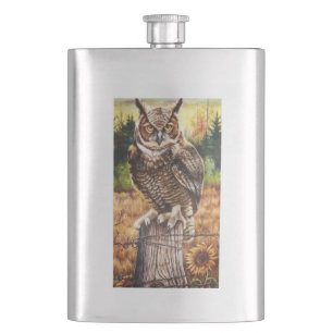 Autumn Owl Hip Flask