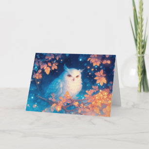 Autumn Owl in a Dreamy Twilight Card