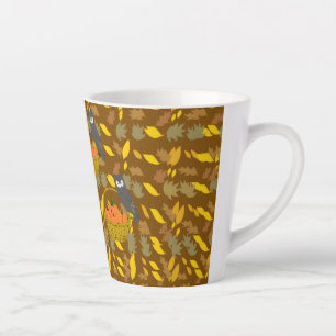 Autumn Owl Pumpkin Pattern Latte Mug
