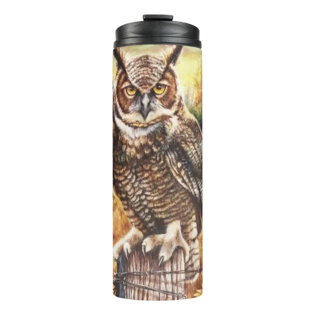 Autumn Owl Thermal Tumbler (Front)