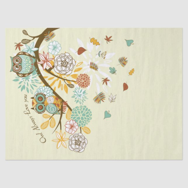 Autumn Owl Tissue Paper (Front)
