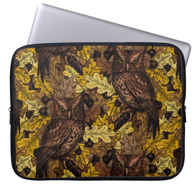 Autumn owls laptop sleeve (Front)