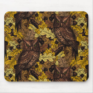 Autumn owls mouse mat