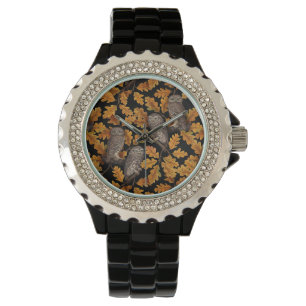 Autumn owls on black watch
