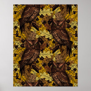 Autumn owls poster