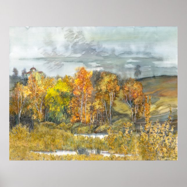 Autumn  painting watercolor 300 poster (Front)