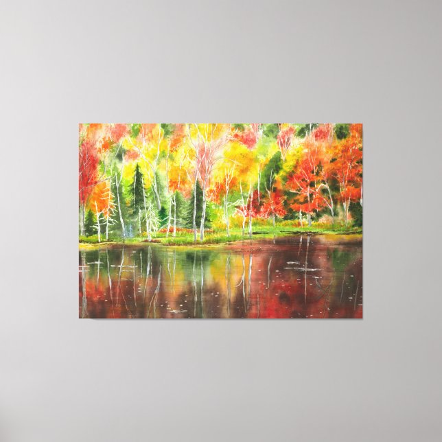 Autumn Palette Original Watercolor Canvas Print (Front)