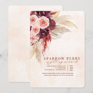 Autumn Pampas Grass Bridal Shower Invitation