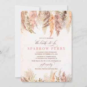 Autumn Pampas Grass Bridal Shower Invitation
