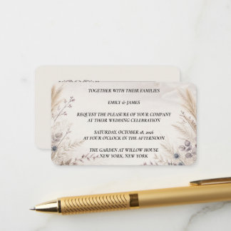 Autumn Pampas Grass Wedding Enclosure Card
