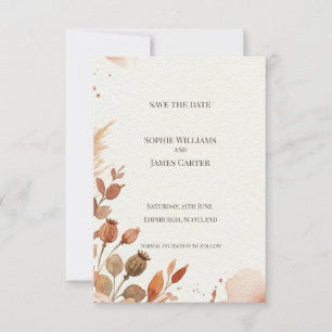 Autumn Pampas Save the Date Card