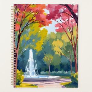 Autumn Park Fall Foliage Watercolor Planner